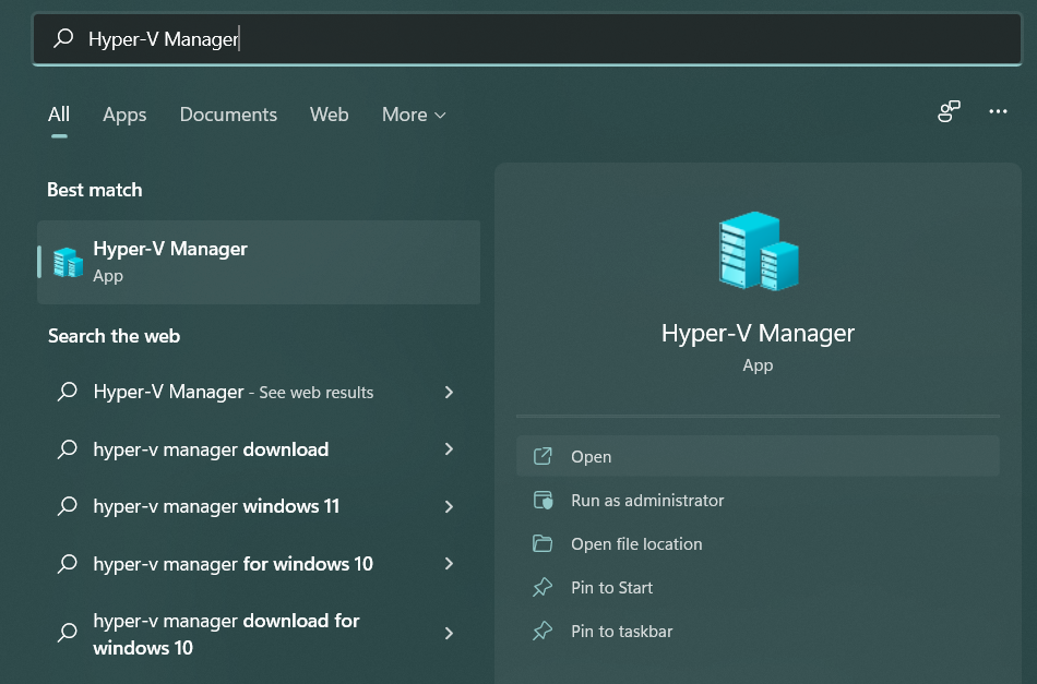 open-hyperv-manager