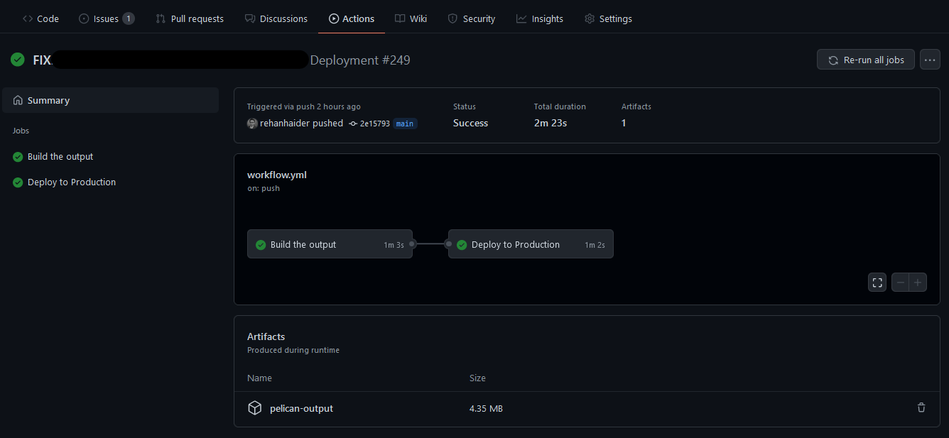 Github Action Output