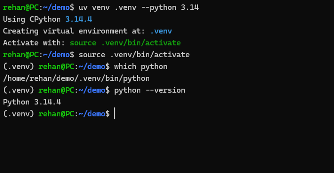 use python 3.14 in uv