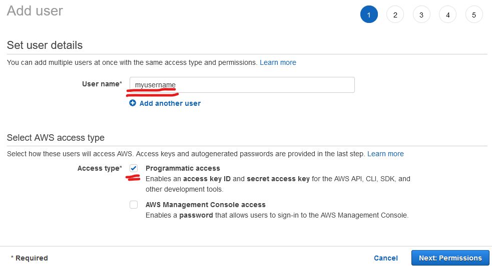 Create an AWS IAM user