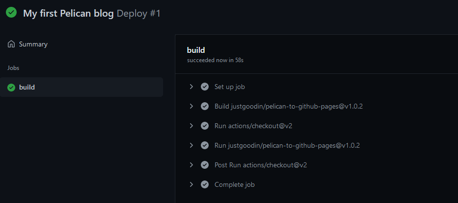 Github action success