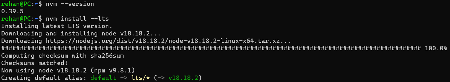 Install Node.js using NVM