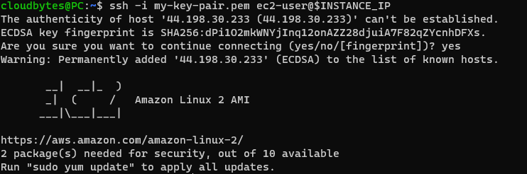 Login to EC2 Instance
