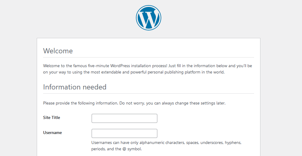 Start WordPress