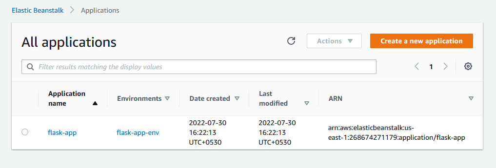 Beanstalk app created