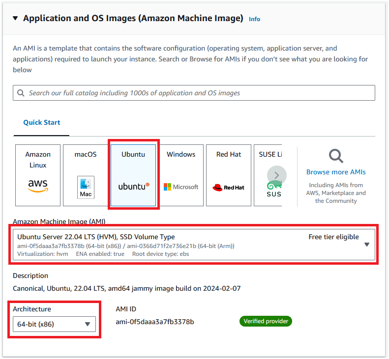Choose an Amazon Machine Image (AMI)